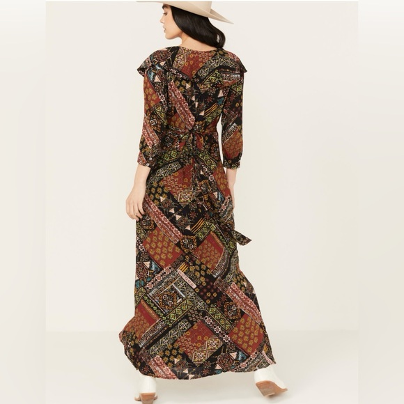 NWT Free People-Lennon Maxi Dress.Gorgeous patchwork ruffled dress.Size M. - Picture 6 of 15